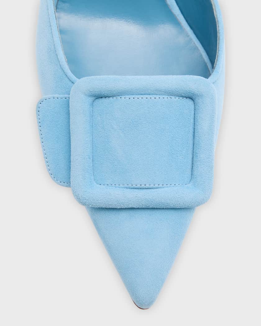 Maysli Suede Buckle Halter Pumps