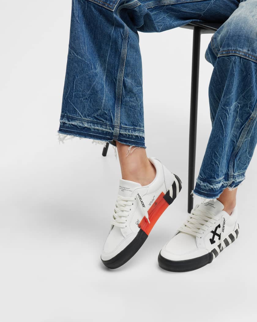 Off-White Vulcanized Leather Sneakers | Neiman Marcus