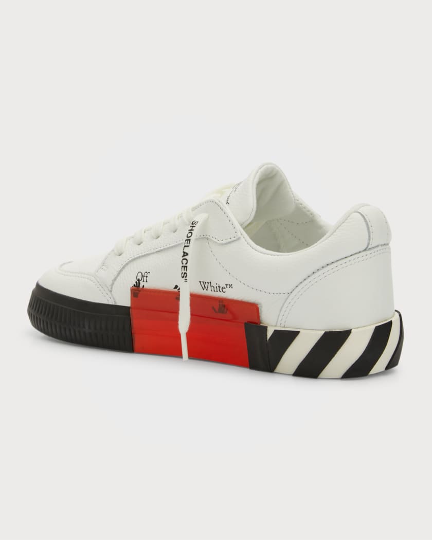 Off-White Vulcanized Leather Sneakers | Neiman Marcus
