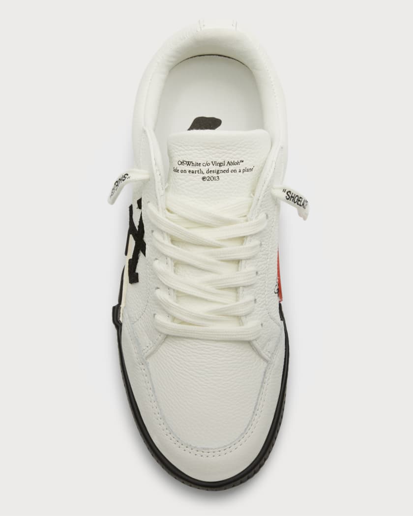 Off-White Vulcanized Leather Low-top Sneakers, White/Black, Women's, 39EU, Sneakers & Trainers Low-top Sneakers