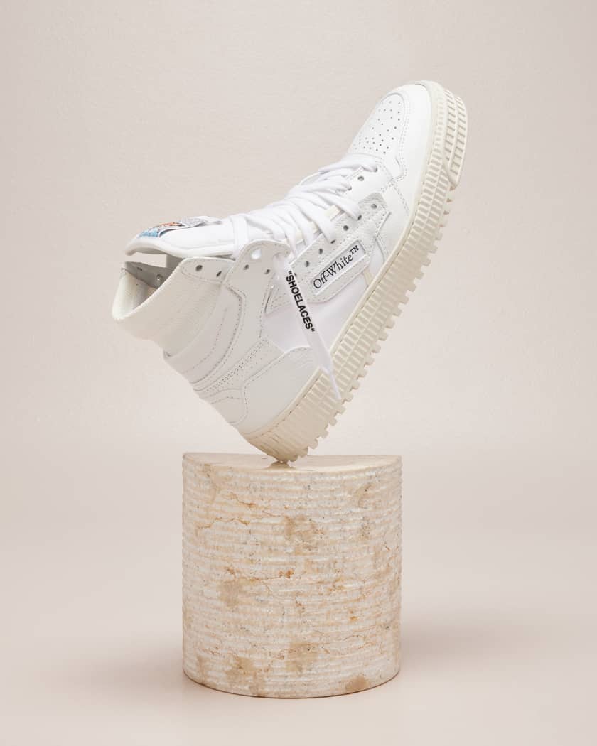 Off-White - Low 3.0 Leather and Canvas High-Top Sneakers - Men