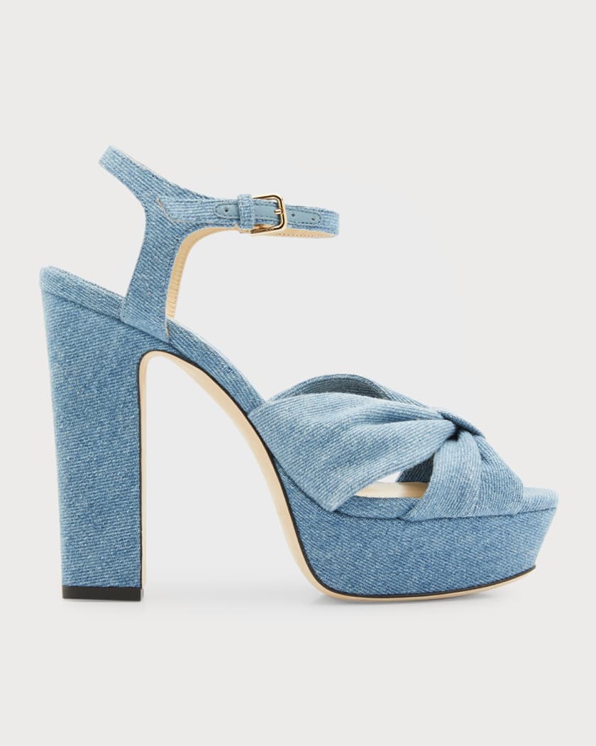 platform denim sandals