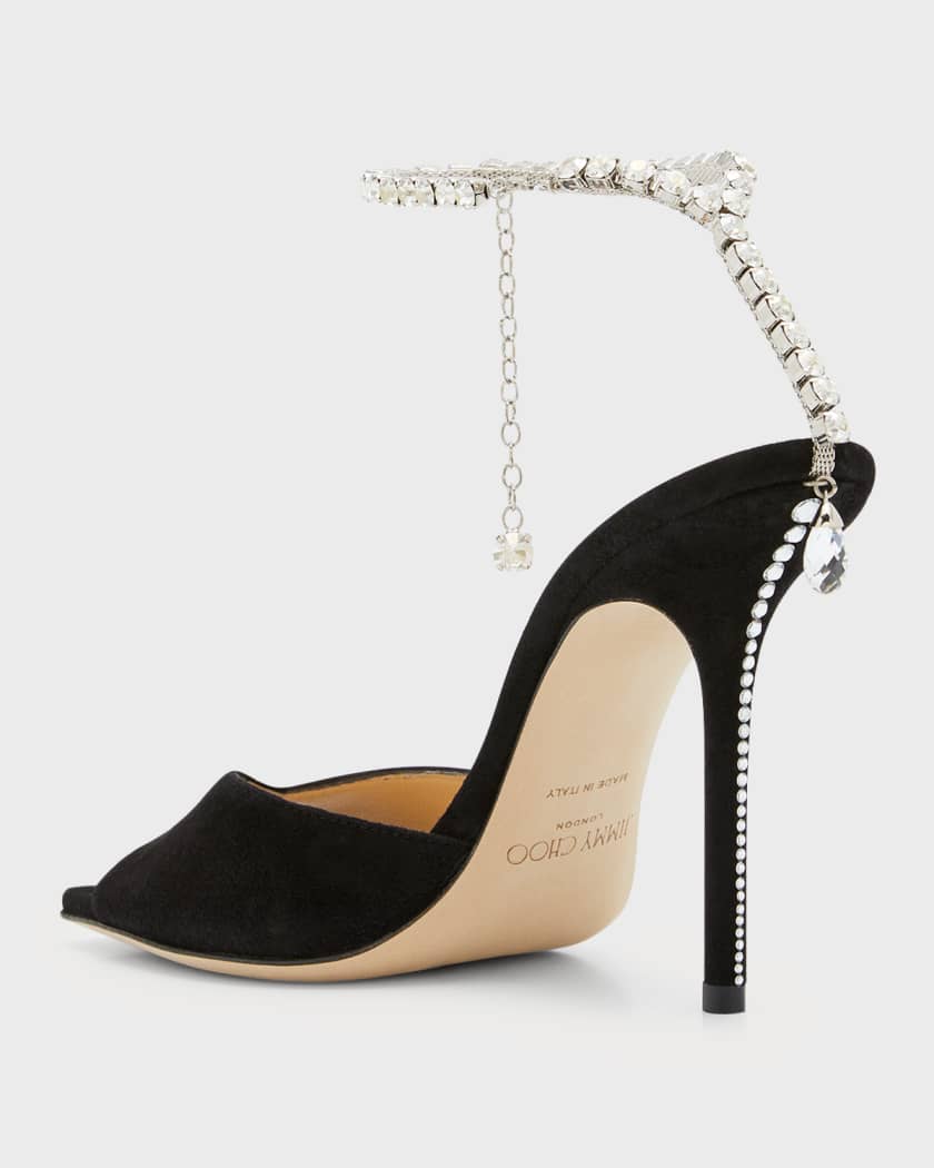 Jimmy Choo Saeda Embellished Patent-Leather Pumps in Black