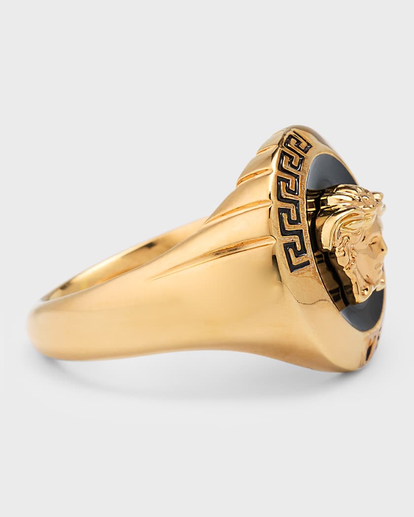 Versace Men's Enamel Medusa Signet Ring | Neiman Marcus