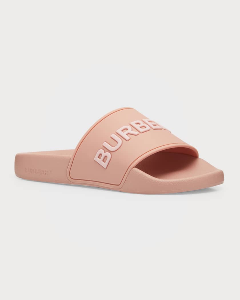 Burberry Furley Logo Pool Sandals | Neiman Marcus