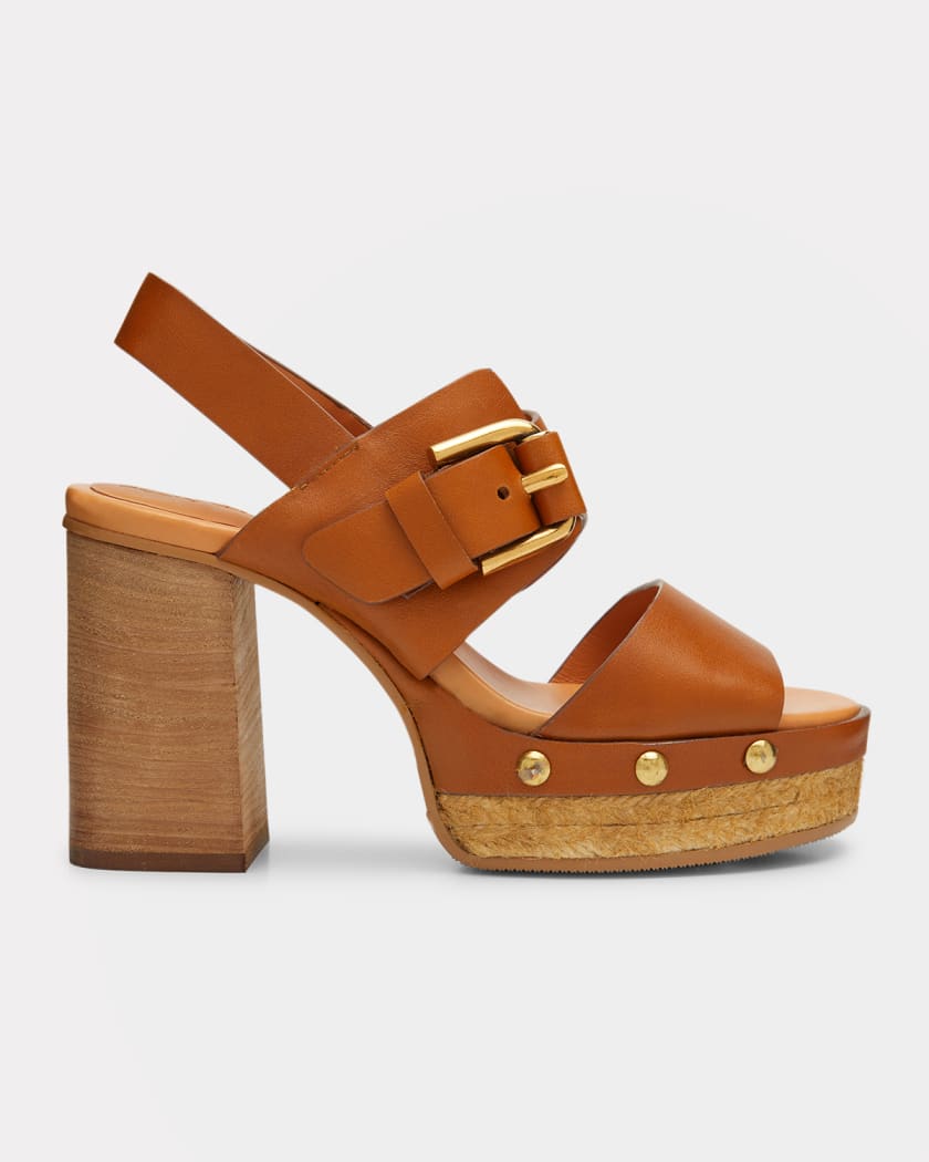 See by Chloe Joline Buckle Espadrille Platform Sandals Neiman Marcus