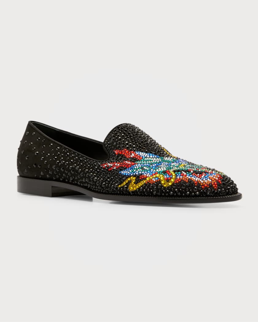 Giuseppe Zanotti Men's Alicante Crystal-Embellished Loafers | Marcus