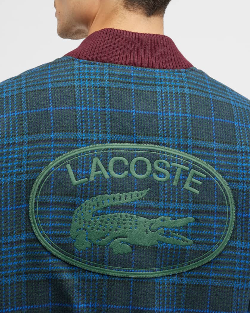 Lacoste Men's Plaid Varsity Jacket w/ Back | Neiman Marcus