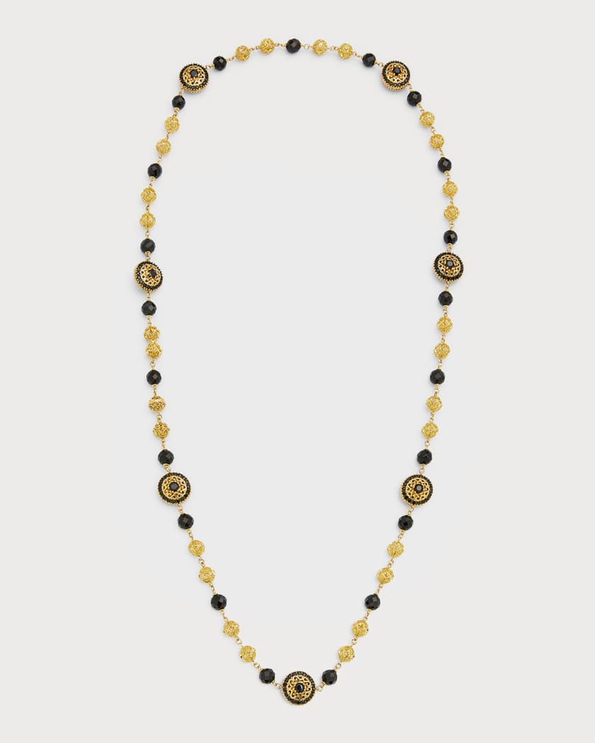 Dolce&Gabbana 18K Yellow Gold Black Jade and Black Sapphires