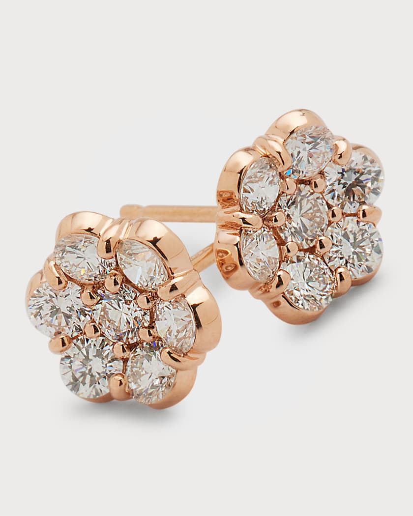 Gucci Flora 18K Diamond Earrings, Rose Gold, Rose Gold