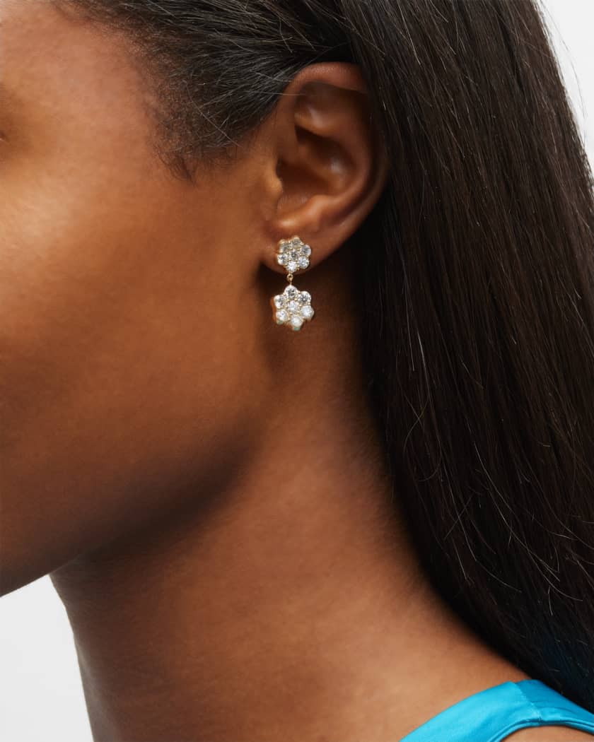 LOUIS VUITTON 18k Flower Diamond/Pink Sapphire Earrings