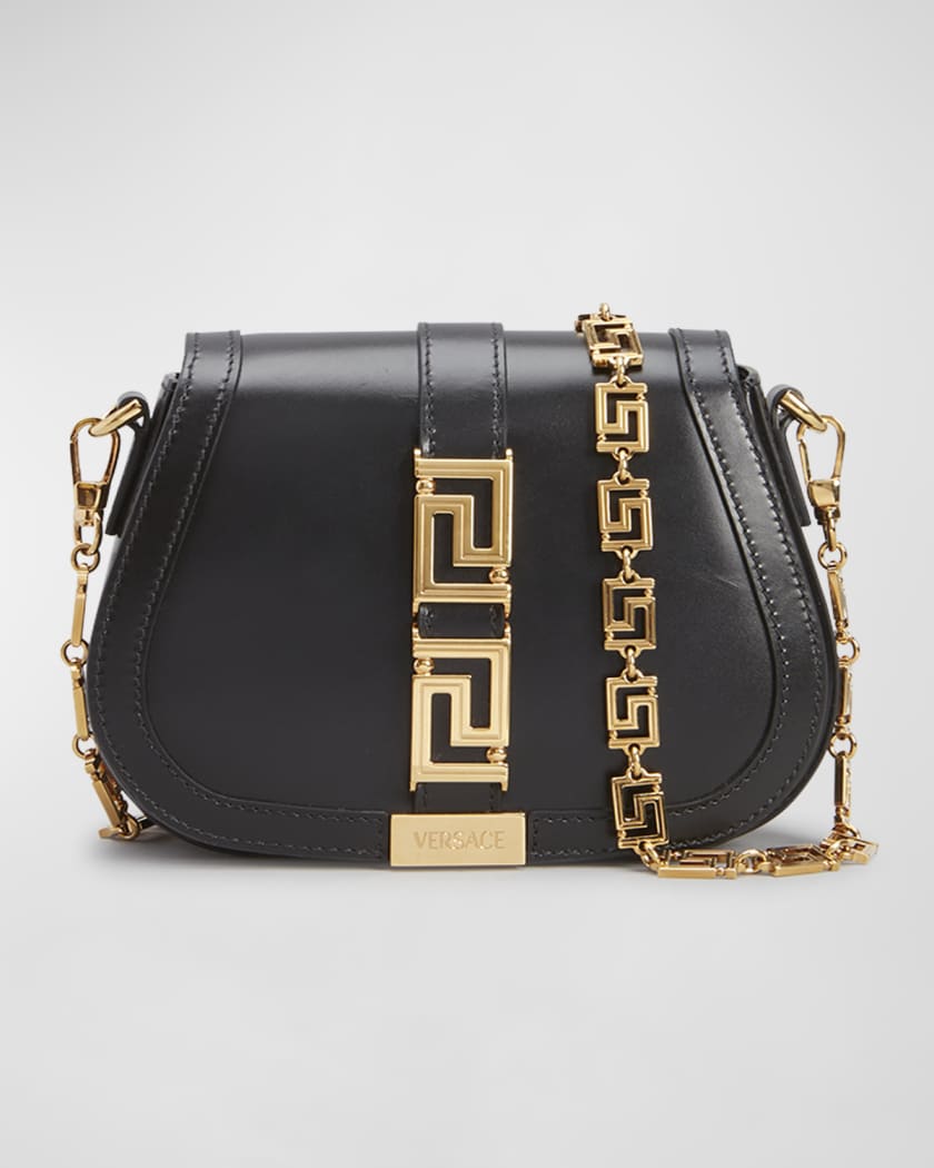 Versace Greca Goddess Medium Leather Shoulder Bag