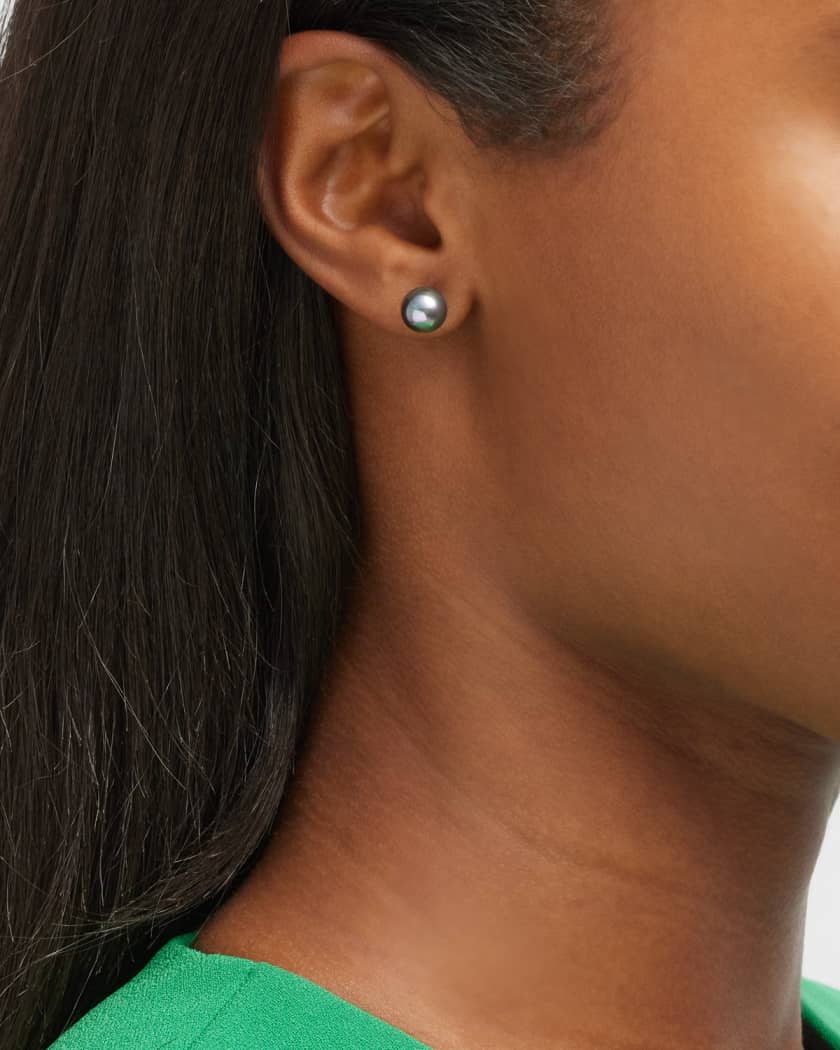 Majorica black cheap pearl earrings