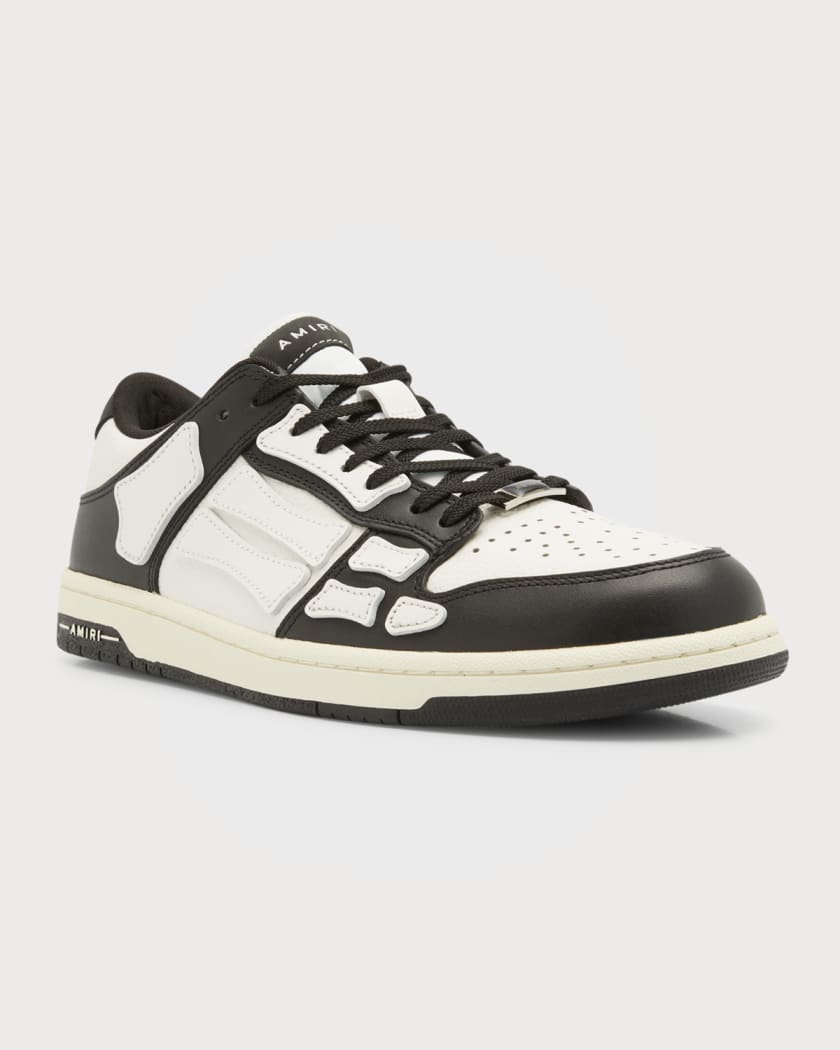 Skel Top Low Leather Sneakers in Black - Amiri