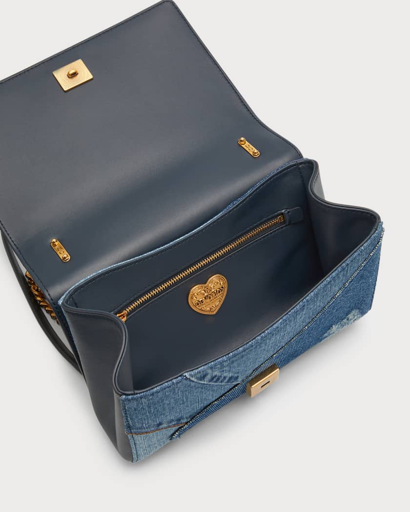 Dolce & Gabbana, Bags, Dolce Gabbana Blue Gemstone Detail Millenial  Leather Shouldercrossbody Bag
