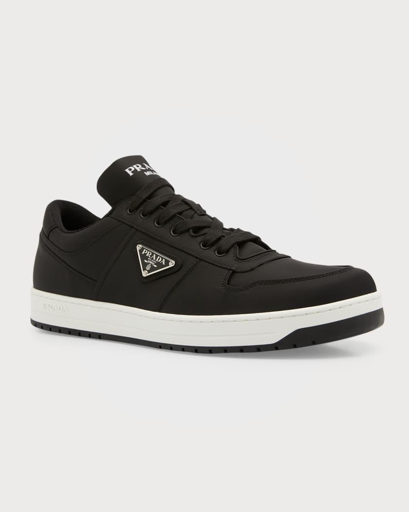 Prada Men's Re-Nylon Triangle Logo Low-Top Sneakers