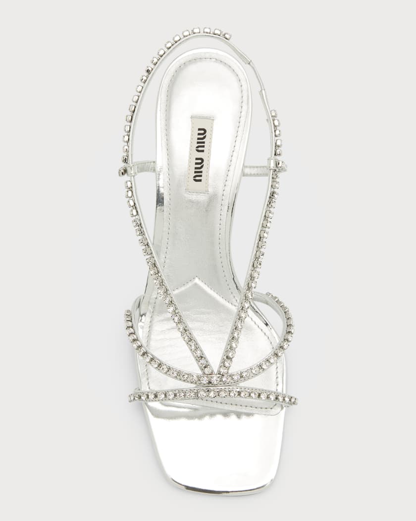 Crystal-Embellished Slingback Sandals