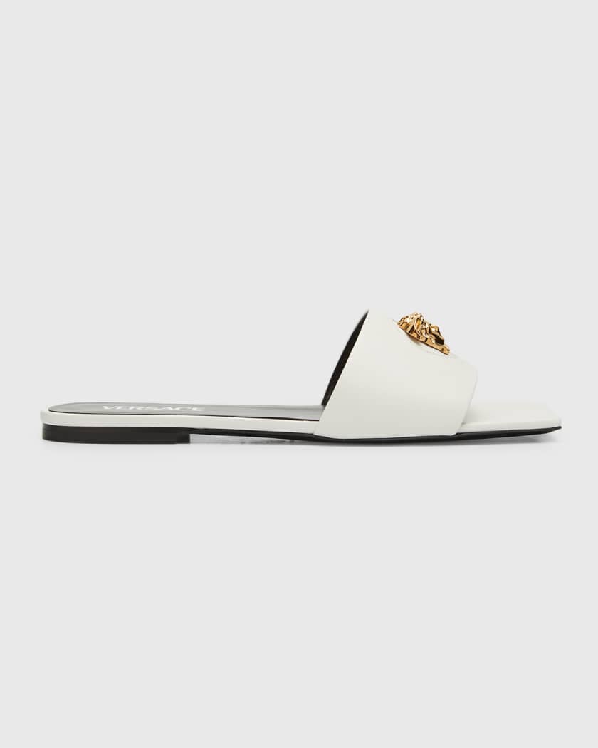 Versace La Flat Slide Sandals Neiman Marcus