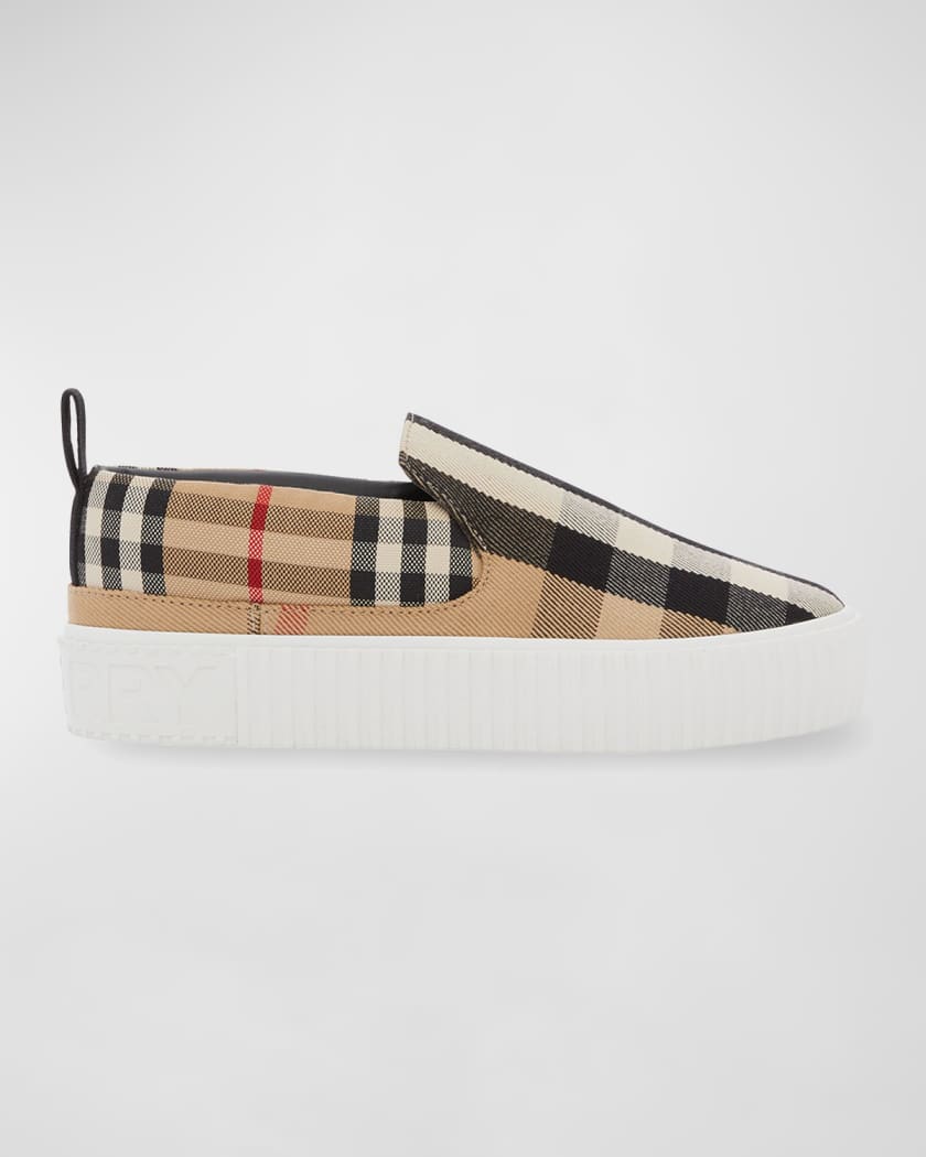 Burberry Kid's Andrew Check Slip-On Sneakers, Toddlers/Kids | Neiman Marcus