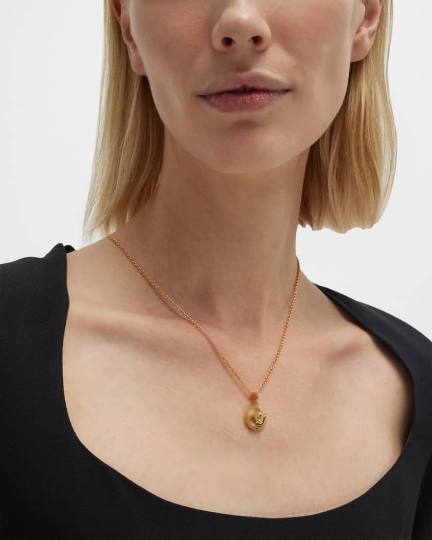 Versace round medusa pendant necklace shop