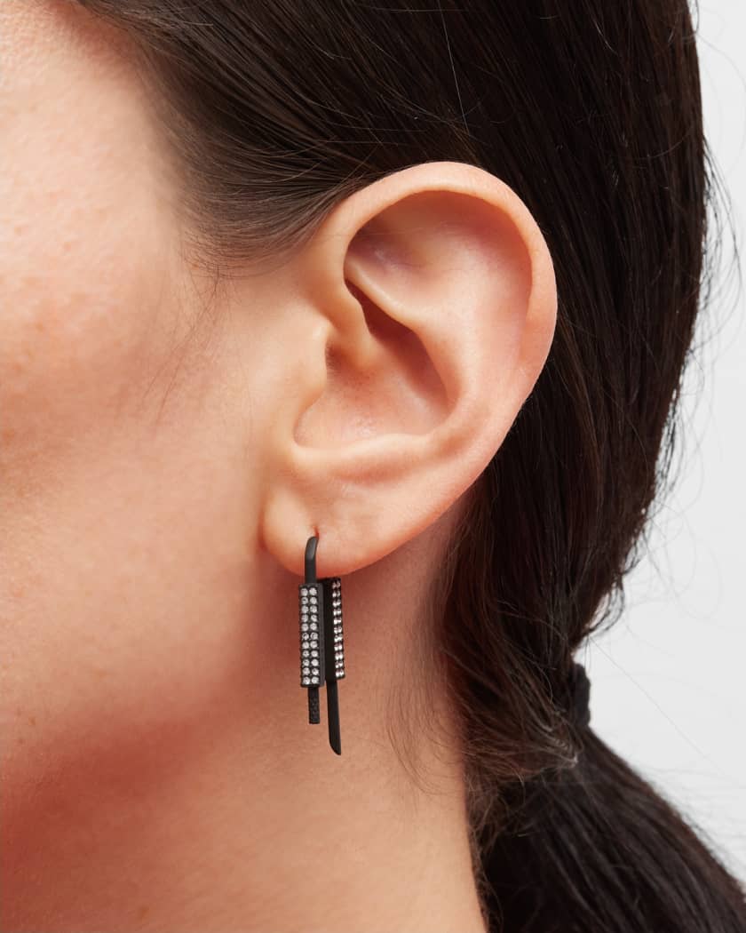 Givenchy U-Lock Black Crystal Earrings | Neiman Marcus