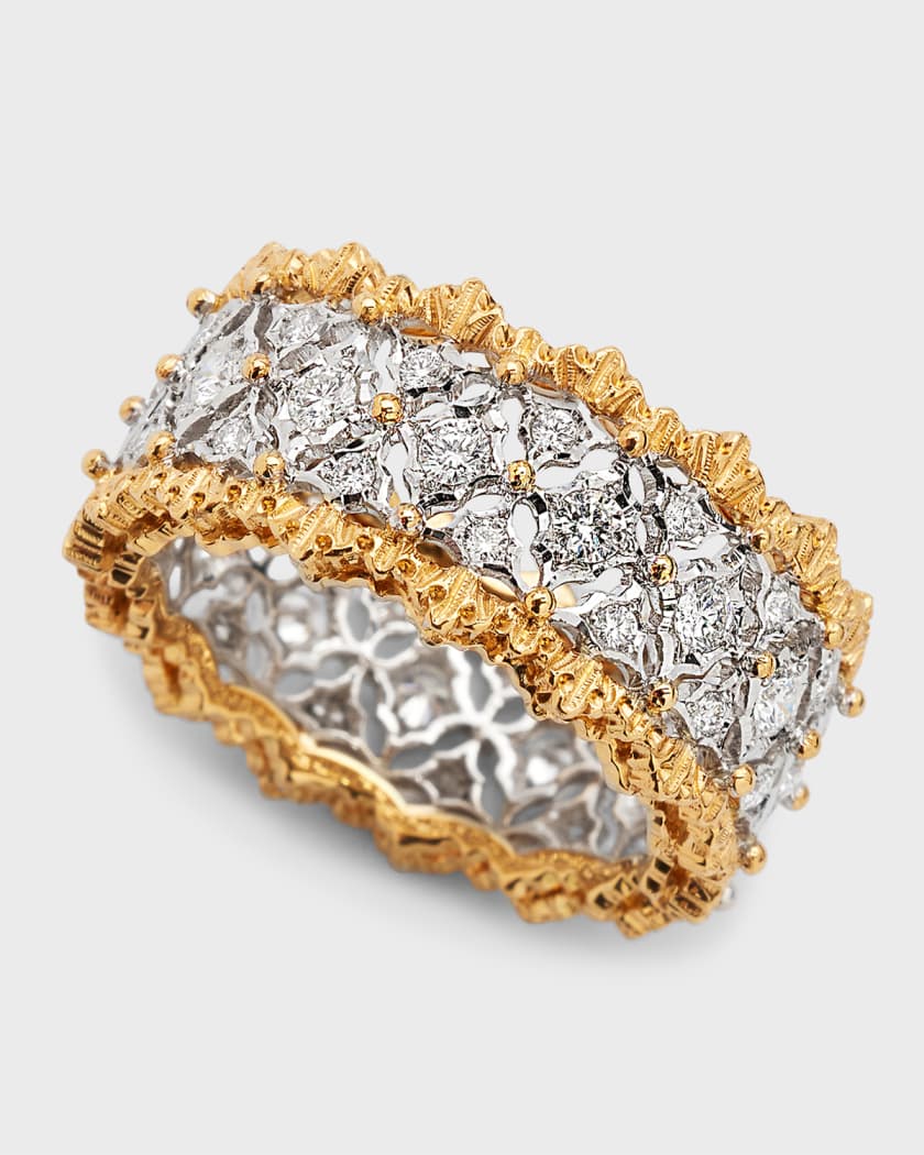 Lot - BUCCELLATI 18K WHITE GOLD AND DIAMOND TULLE ORNATO ETERNELLE RING