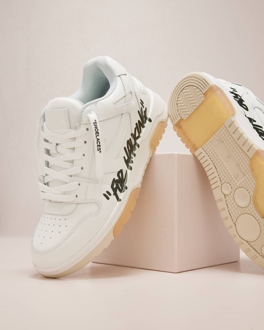 Off-White c/o Virgil Abloh Arrow Low-top Glitter Leather Sneakers in  Metallic