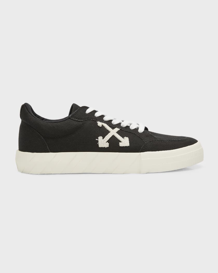 Off-White Vulcanized Canvas Low-top Sneakers, Black/White, Women's, 38eu, Sneakers & Trainers Low-top Sneakers