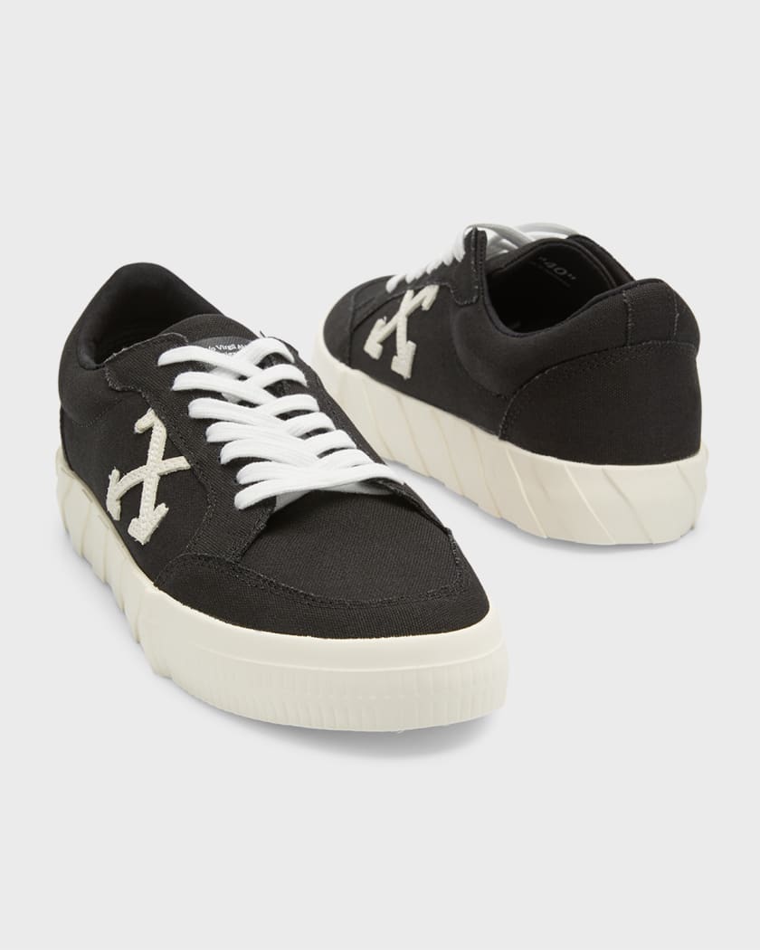 Off-White Vulcanized Leather Low-top Sneakers, White/Black, Women's, 39EU, Sneakers & Trainers Low-top Sneakers