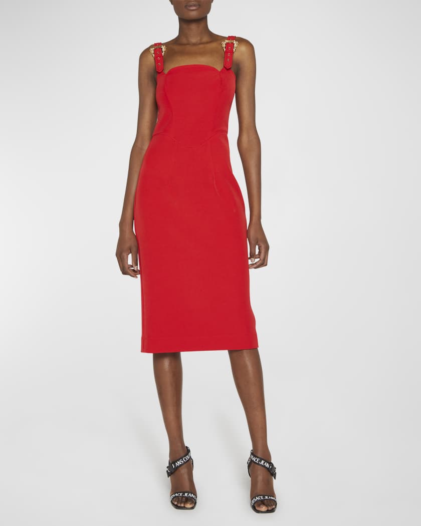 Versace Jeans Couture Buckle Midi Bodycon Dress | Neiman Marcus