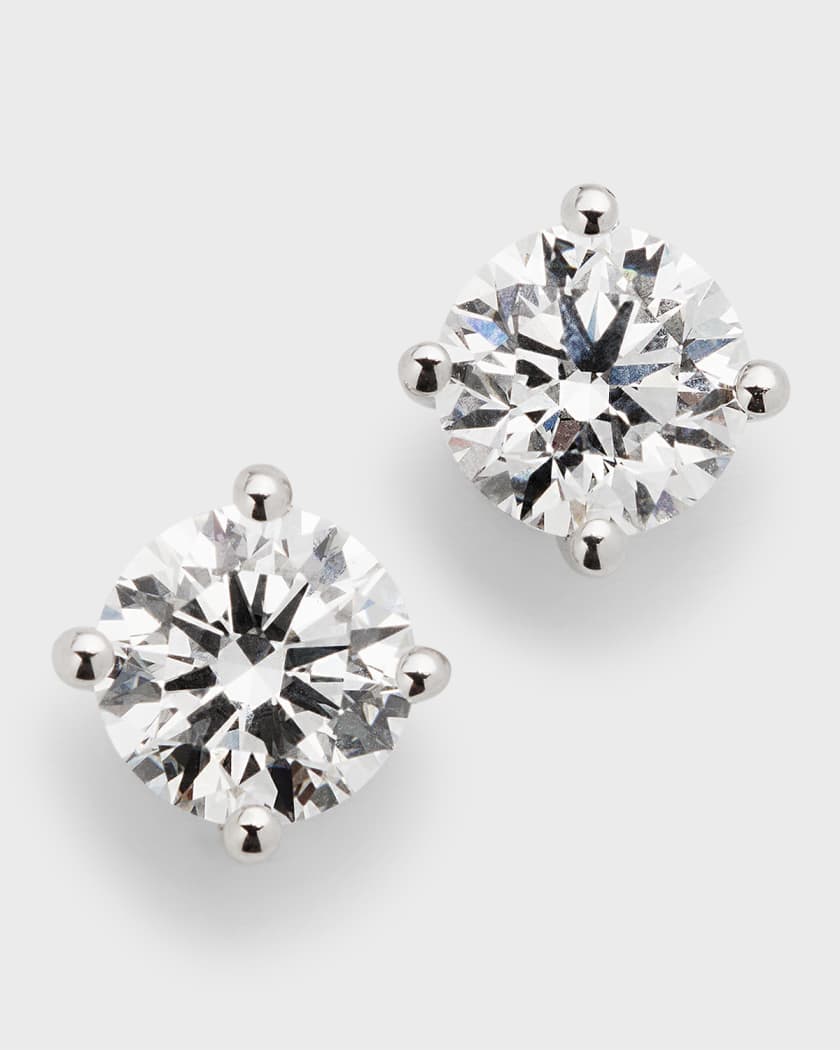 White Gold Round Diamond Stud Earring