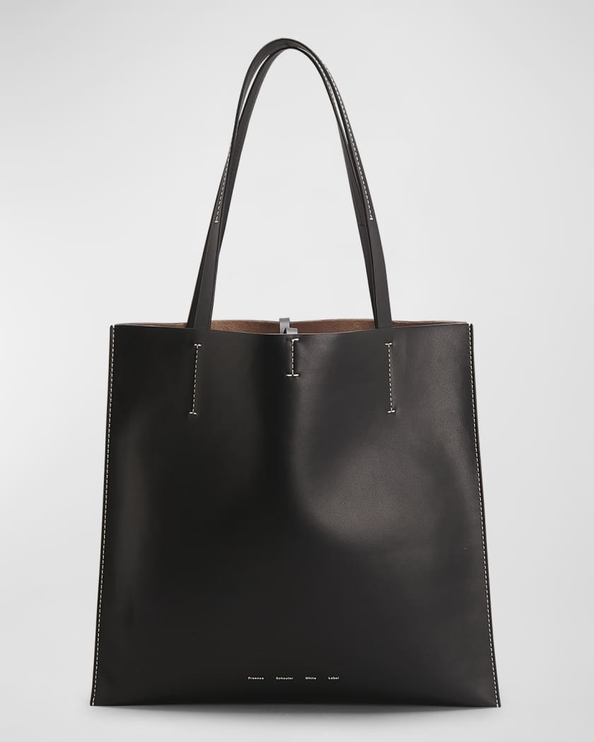 Twin Double Compartment Leather Tote Bag