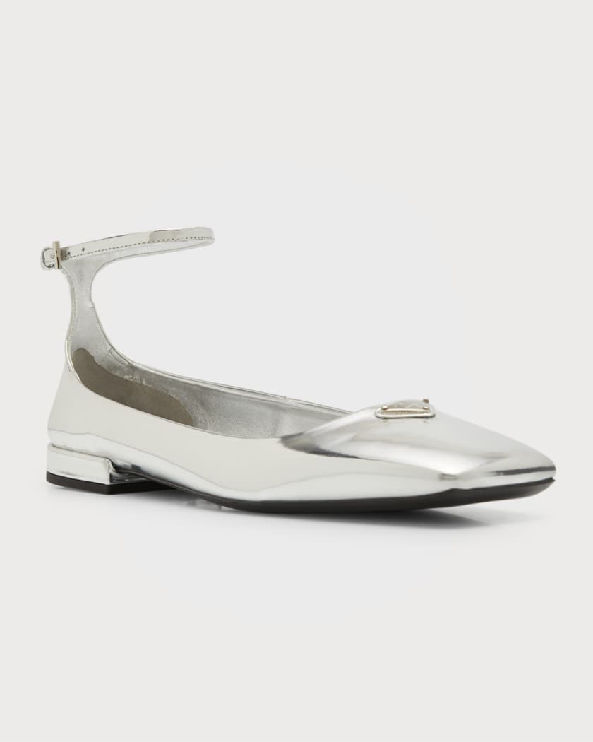 prada metallic flats
