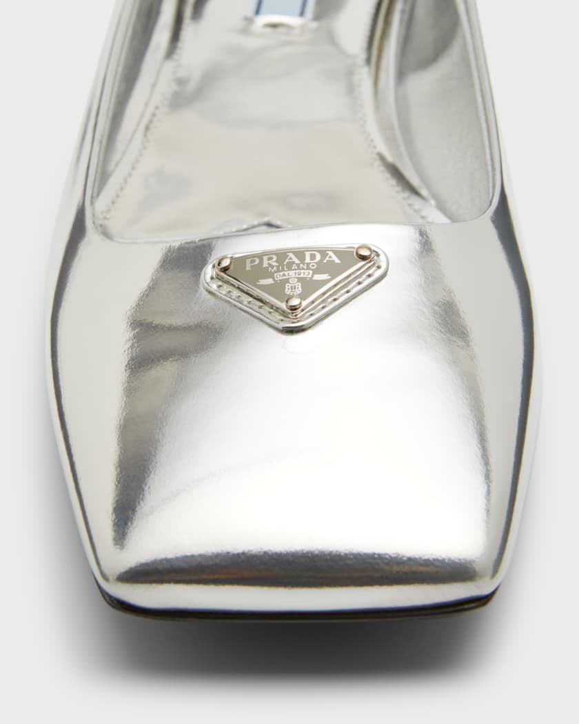 prada metallic flats