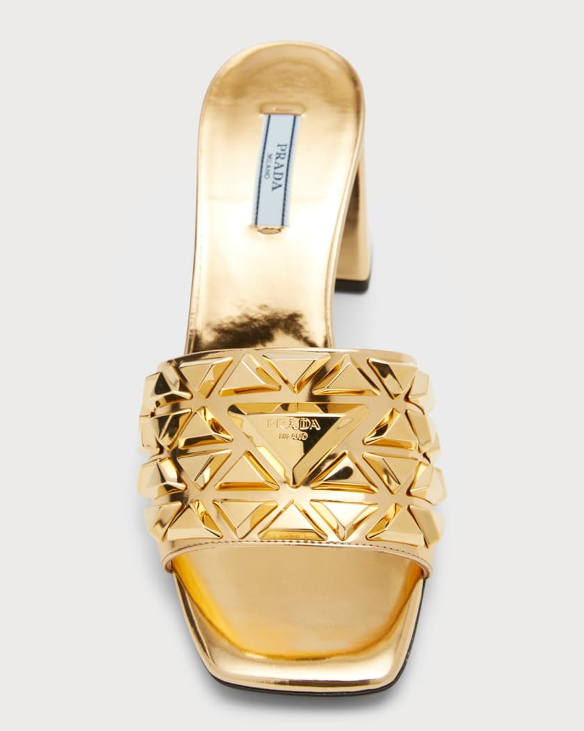 prada gold flats