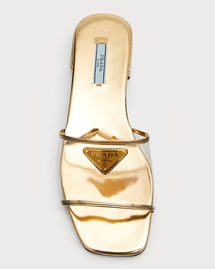 Prada Ciabatte Clear Flat Sandals | Neiman Marcus