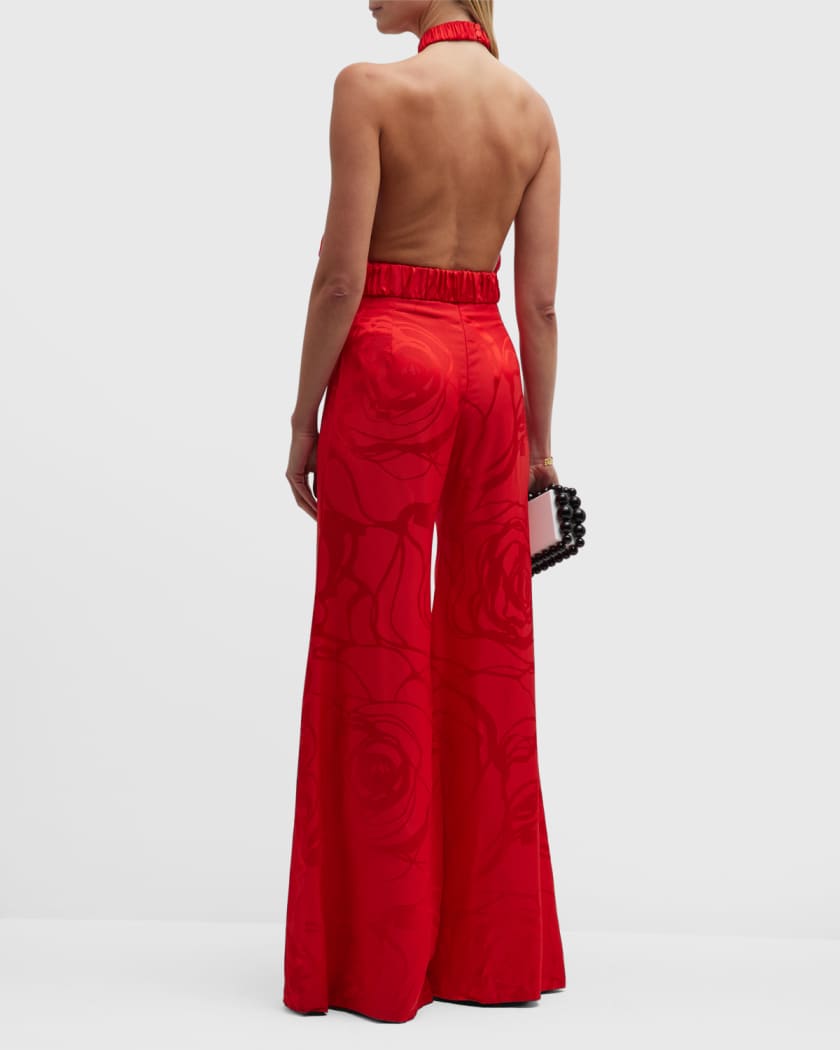 Silvia Tcherassi Grotte Jacquard Wide-Leg Pants | Neiman Marcus