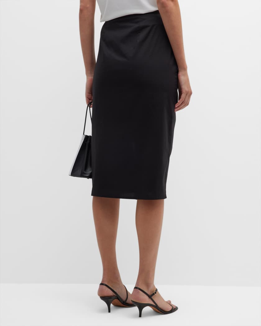 Natori Poplin Wrap Midi Skirt | Neiman Marcus