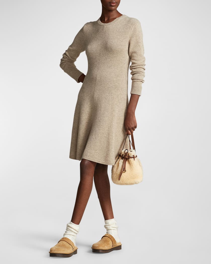 Polo Ralph Lauren Cashmere Fit-And-Flare Sweater Dress | Neiman Marcus
