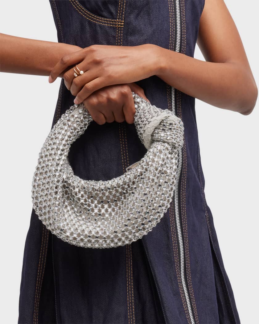 Jodie mini knotted crystal-embellished leather shoulder bag