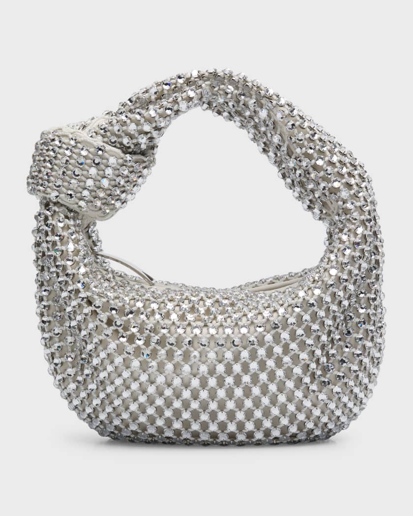 Knot Mini Metallic Leather Shoulder Bag in Silver - Bottega Veneta