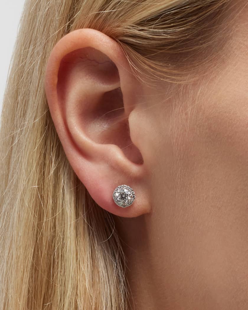 Diamond halo shop stud earrings