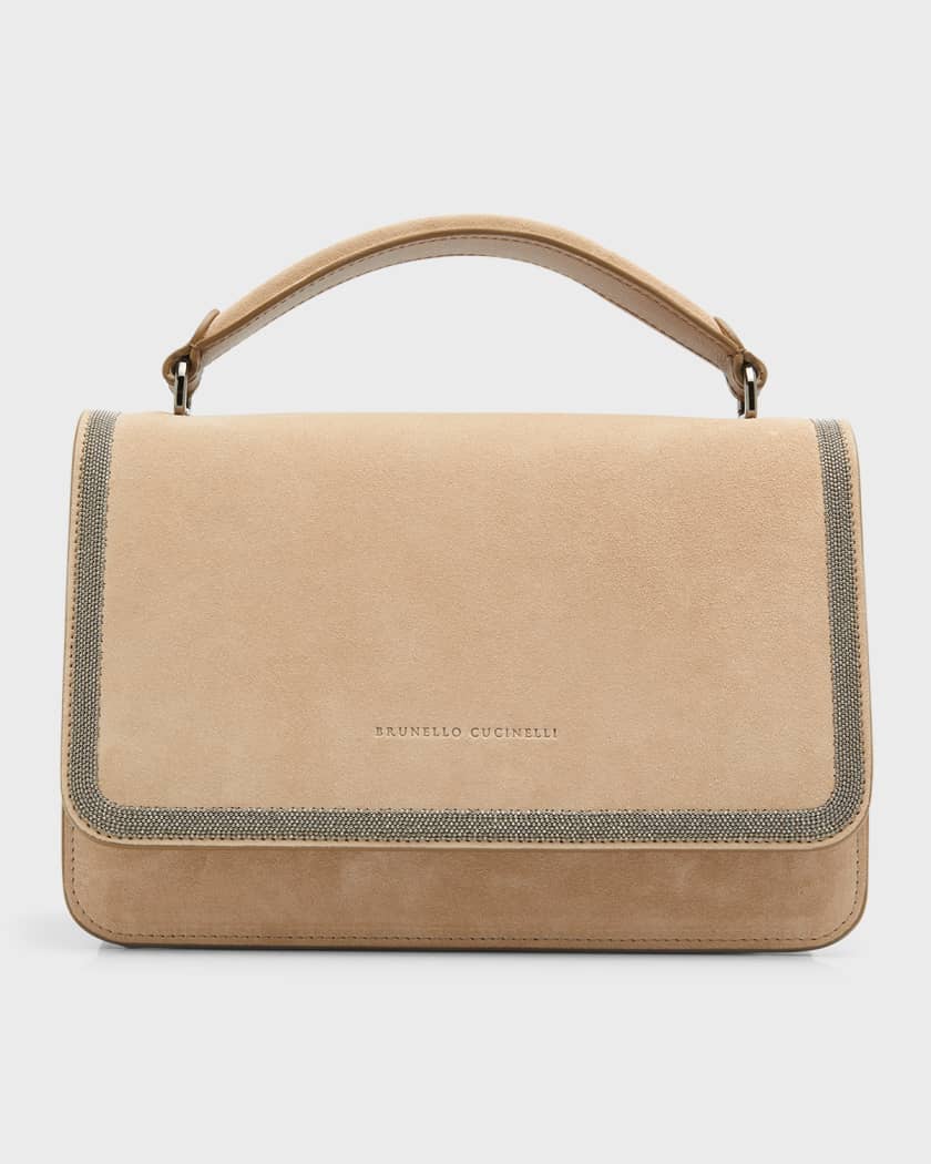 Suede Tote Bag in Brown - Brunello Cucinelli