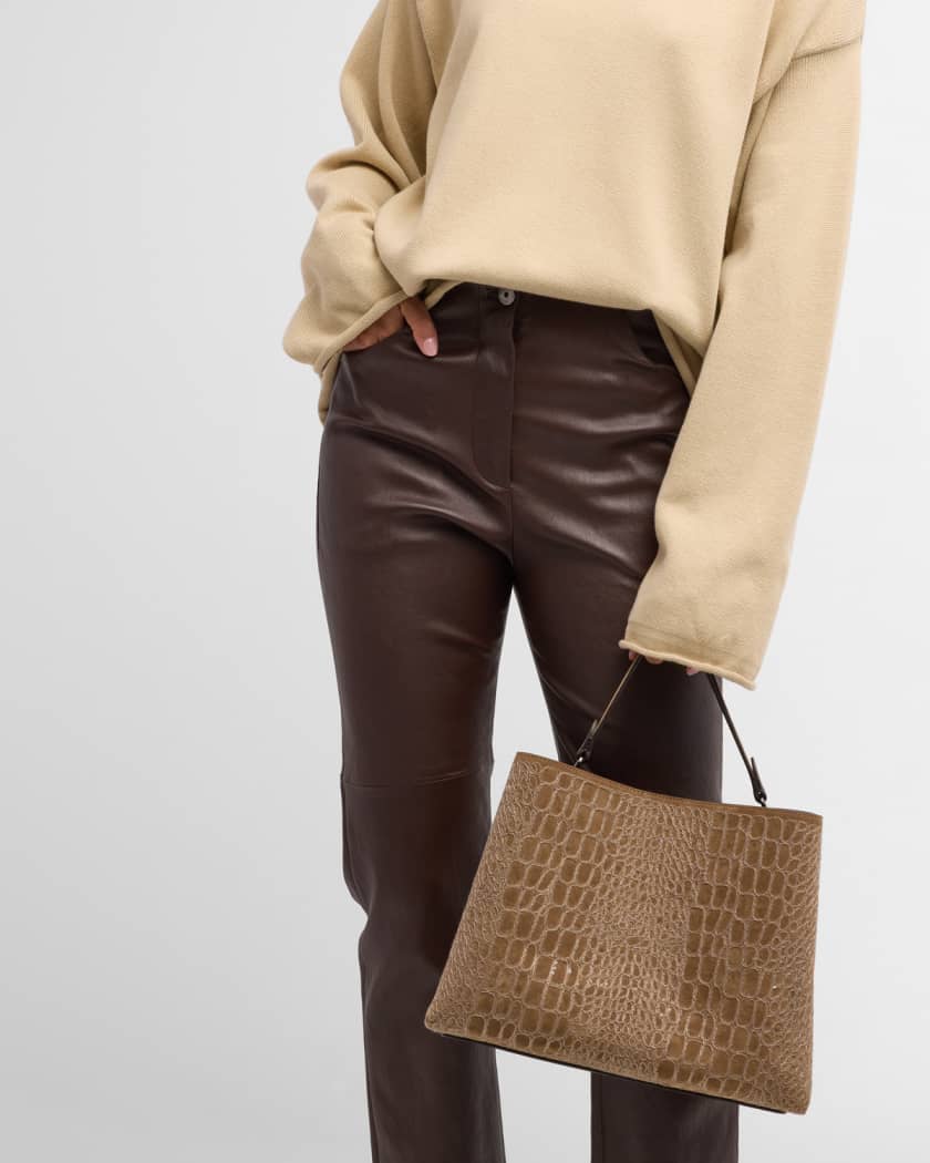 Suede Tote Bag in Brown - Brunello Cucinelli