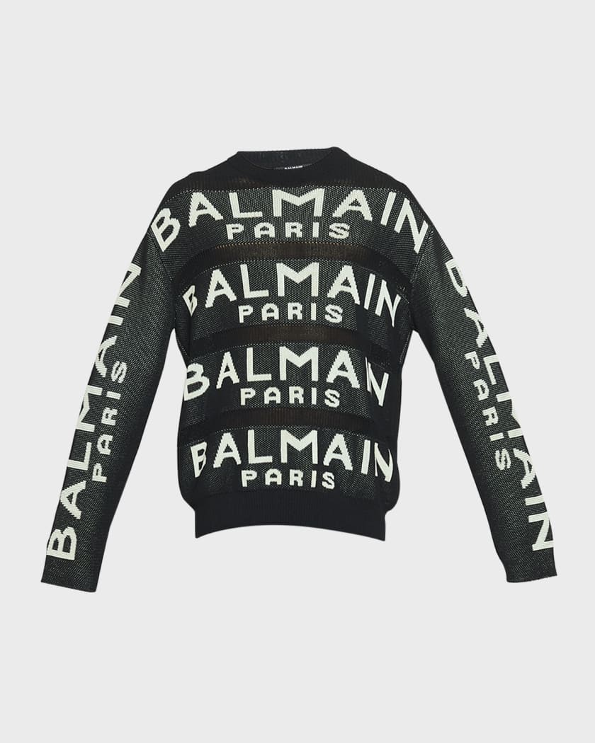 Balmain Off-White & Black Maxi Monogram Sweater Balmain