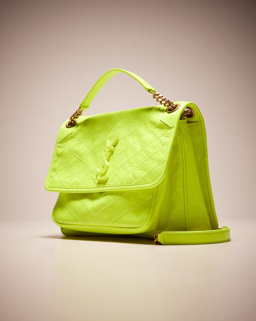 SAINT LAURENT Niki Mini Chevron Leather Shoulder Bag - We Select