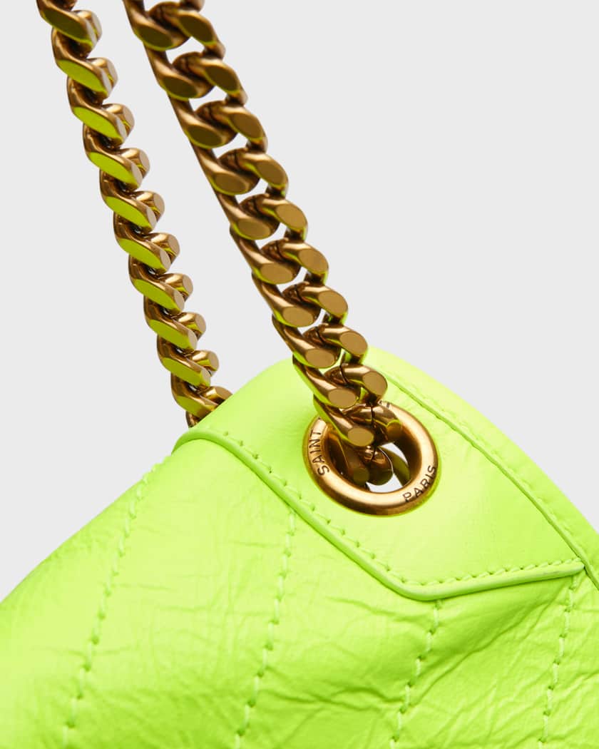 Saint Laurent Medium Niki Matelassé Leather Shoulder Bag Yellow