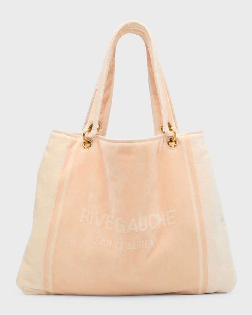 Saint Laurent Cabas Rive Gauche Towel Tote Bag Rose