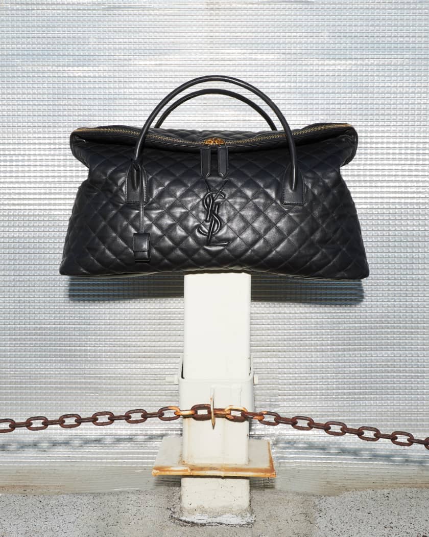 Saint Laurent Es Giant YSL Travel Bag in Smooth Quilted Leather