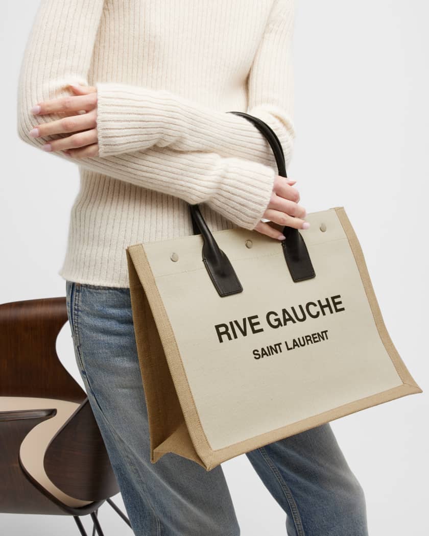 Saint Laurent Rive Gauche Linen Tote Bag